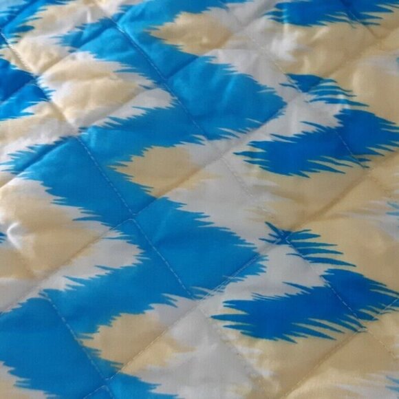 VTG color burst quilted blanket coverlet bedspread beachy silky feel Dbl Full - Picture 9 of 9